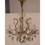 20th century Venetian style five branch chandelier,