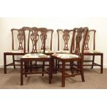 Six 19th century Chippendale style mahogany dining chairs,