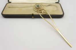 Late Victorian ladies silver gilt letter opener of scroll design,