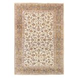 Persian Kashan ivory ground rug,