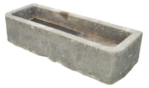 Medium York stone trough, hewn from a single piece of stone, 133cm x 47cm,