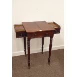 Regency Gillows style rosewood work table, square top above single frieze drawer,