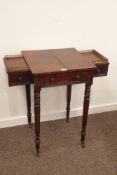 Regency Gillows style rosewood work table, square top above single frieze drawer,