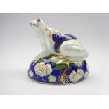 Royal Crown Derby 'Freddie Frugal Frog' money box, pre-release for Peter Jones, Wakefield,