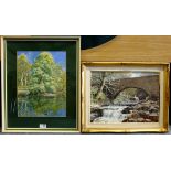 E C Clark (British late 20th century): River Landscapes, two oils on board signed, one dated 1990,