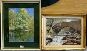 E C Clark (British late 20th century): River Landscapes, two oils on board signed, one dated 1990,