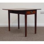Early 19th century mahogany Pembroke table, drawer to one end on square tapering supports W85cm,