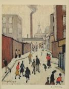 After Laurence Stephen Lowry RA (British 1887-1976): Street Scene with a Factory Beyond,