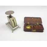 Set of 19th Century travelling balance scales by P Charpentier of Paris complete with weights in