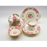 Royal Albert Lady Carlyle pattern tea set comprising 6 cups and saucers, 6 tea plates,