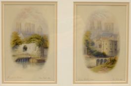 George Fall (British 1848-1925): 'Marygate Postern' and 'Waterworks Tower' York,