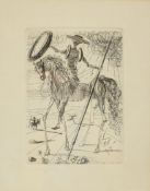 After Salvador Dali (Spanish 1904-1989): Don Quixote, drypoint etching,