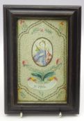 Early 19th Century cut paper picture of St Ursula inscribed on the reverse 'Anne White,