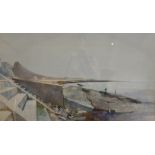 Richard Hunter (Scottish 1935-2014): 'Broken Slipway', watercolour signed,