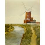 John Ridgewell (British 1937-2004): 'Norfolk Mill III', oil on board signed,