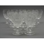 Six Waterford 'Colleen' pattern sherry glasses,