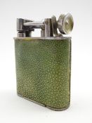 Jumbo table lighter with shagreen cover H10cm Condition Report & Further Details