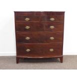 Victorian mahogany bow front chest, two short and three long graduating drawers,