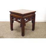 late 19th century Chinese hardwood lamp side table,
