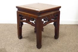 late 19th century Chinese hardwood lamp side table,