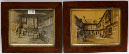 S Harrison (British mid 20th century): 'St William's College' and 'Chapel in Merchants Hall, York',