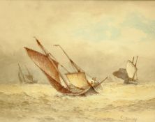 Frederick James Aldridge (British 1850-1933): Sailing Boats in a Swell,
