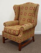 Quality George III style wing back armchair,