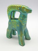 Zsolnay model of an Ibex painted in lustre blue and gilt H15cm Condition Report & Further