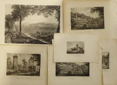 Collection of attractive late 18th century copper plate engraving views of North Yorkshire villages,