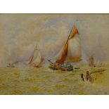 English School (Early 20th century): Steam and Sail Ships Near a Windmill,