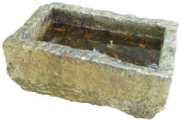 York stone trough of rectangular form, W89cm, H30cm,