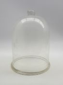 Late 19th bell shaped glass cheese dome, H41cm,