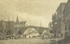 After Henry Cave (British 1779-1836): 'Old Bridge and St William's Chapel York',