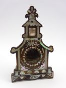Early19th Century Chinese carved wood and mother of pearl watch stand 20cm x 11cm