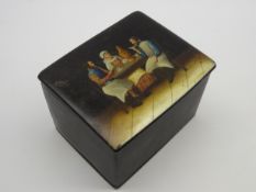 Russian lacquer tea caddy,