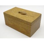 Robert 'Mouseman' Thompson tooled oak trinket box with mouse signature to lid,