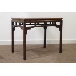 20th century Chinese style mahogany side table,