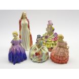 Royal Doulton figure 'Collinette' HN1999, another 'Monica' HN1458, another 'Marie' HN1370,