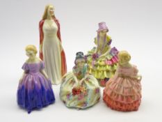 Royal Doulton figure 'Collinette' HN1999, another 'Monica' HN1458, another 'Marie' HN1370,