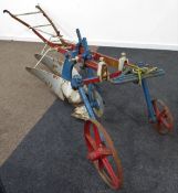 Ransoms Sims and Jefferies 19th century forged and cast iron horse driven double furrow plow,