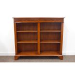 Quality 20th century walnut and herringbone inlaid bookcase,