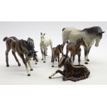 Beswick mare in matt grey No. 1812, grey foal No.