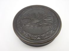Early 19th Century pressed horn circular snuff box by Wilson of Sheffield,