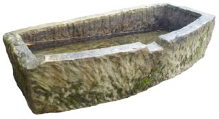 York stone bow front trough, W109cm, H30cm,