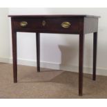 18th century mahogany side table, moulded rectangular top above single frieze drawer,