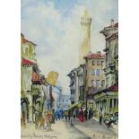 Patricia Thompson (British Contemporary): 'Leaning Towers, Bologna', pastel signed,