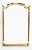 Classical rectangular gilt framed wall mirror with arch top,