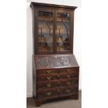18th century oak bureau bookcase,