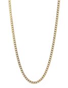 9ct gold flattened curb chain necklace hallmarked, approx 6.