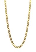 18ct gold flattened curb chain necklace, stamped 750, approx 18.